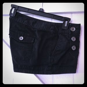 Low Rise Black 6 Button Express Shorts